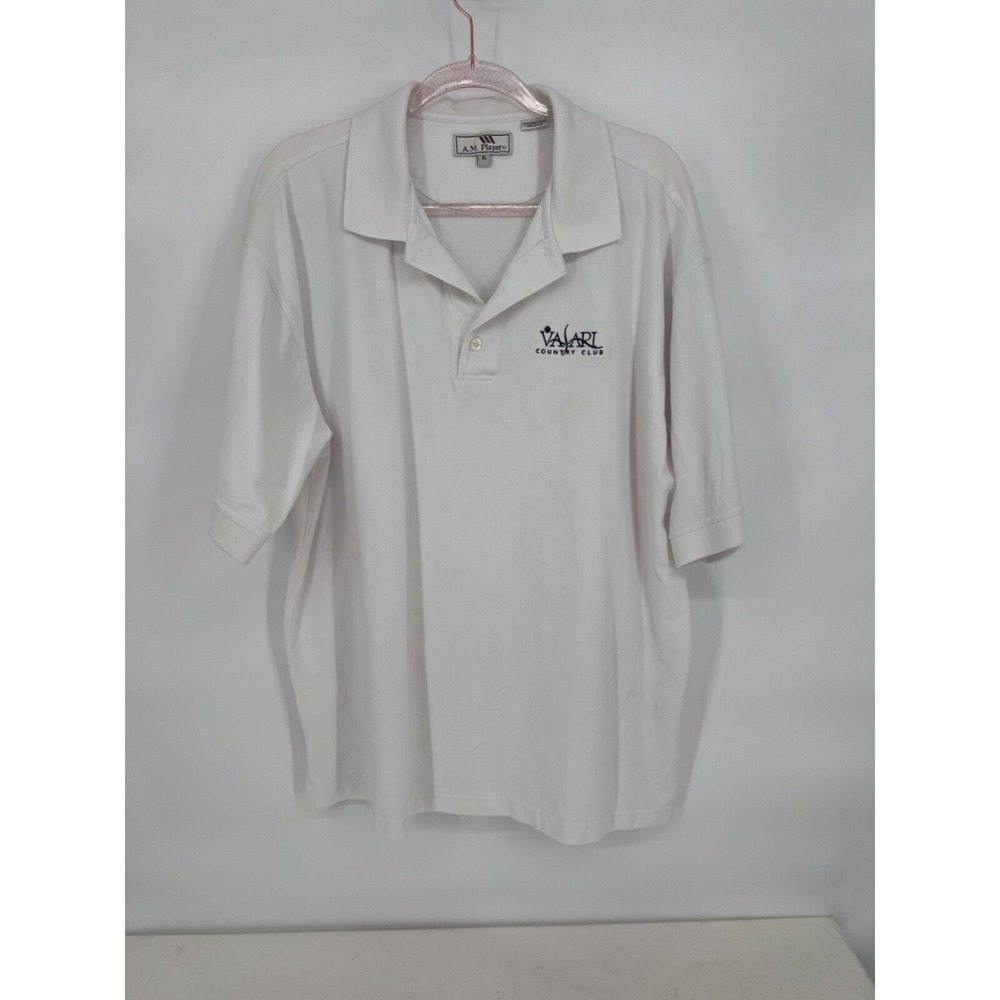 Vasari Country‎ Club White Short Sleeve Polo Shirt Mens Sz XL Embroidered